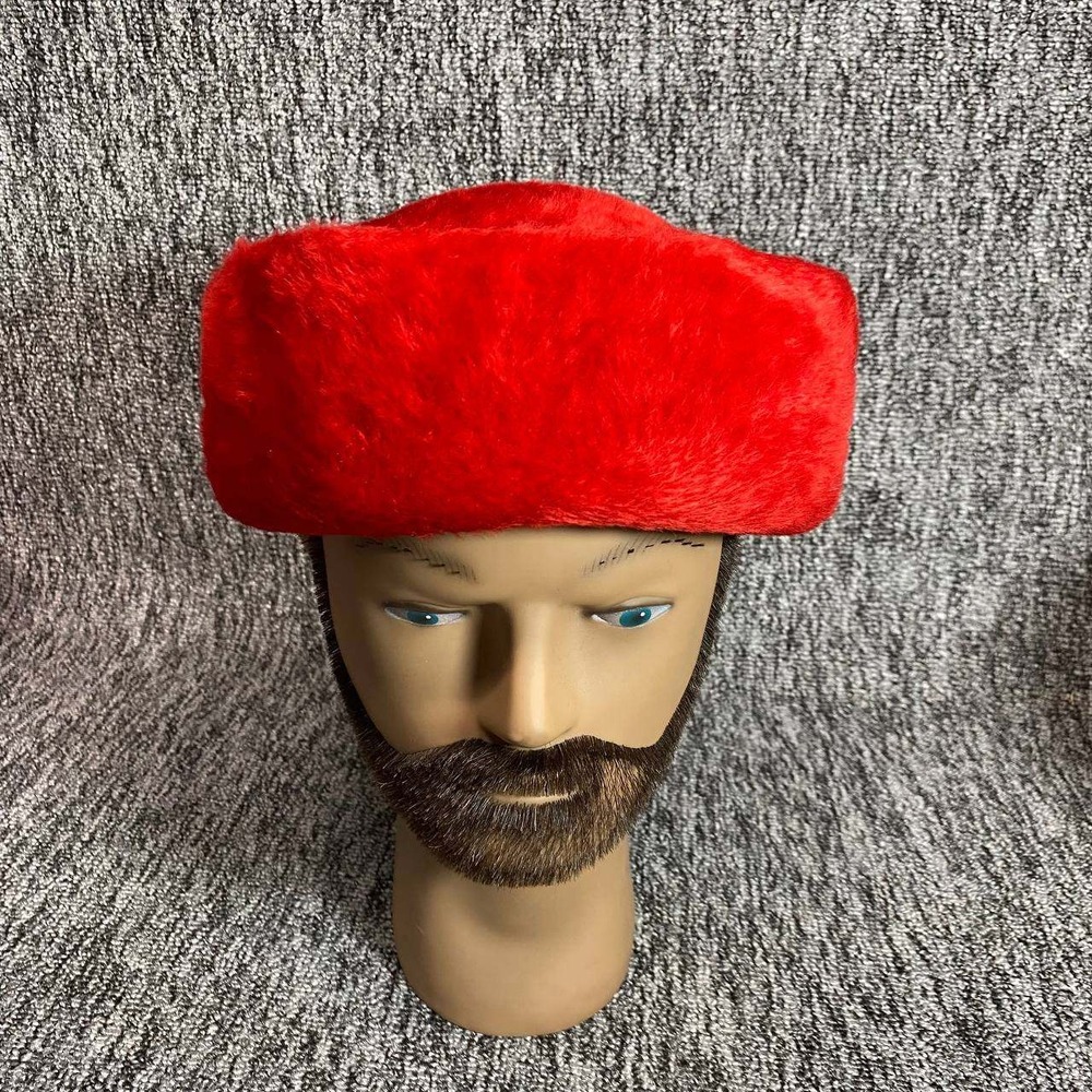 Vtg 1950s Duchess Red Wool Fur Felt Pillbox Hat Leather Bow Body Made in Italy